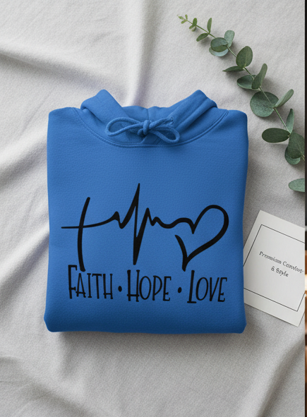 Faith Hope Love Letter Graphic Women Hoodie